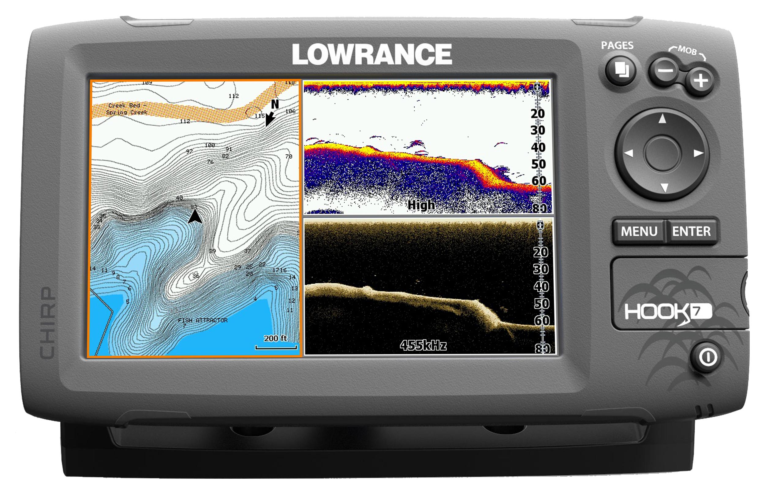 Lowrance Hook-7 Fishfinder Chartplotter With Navionics+ 